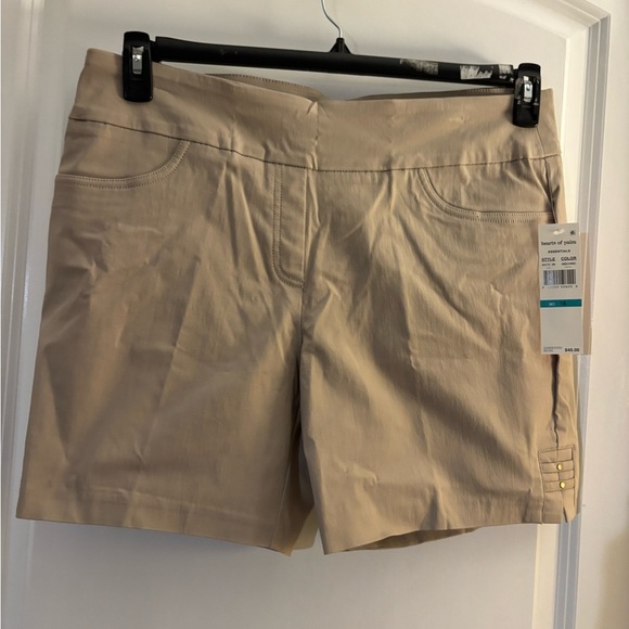 hearts of palm Pants - Women’s heart of Palm Khaki Stretch Pull-On Shorts Sz 16 NWT